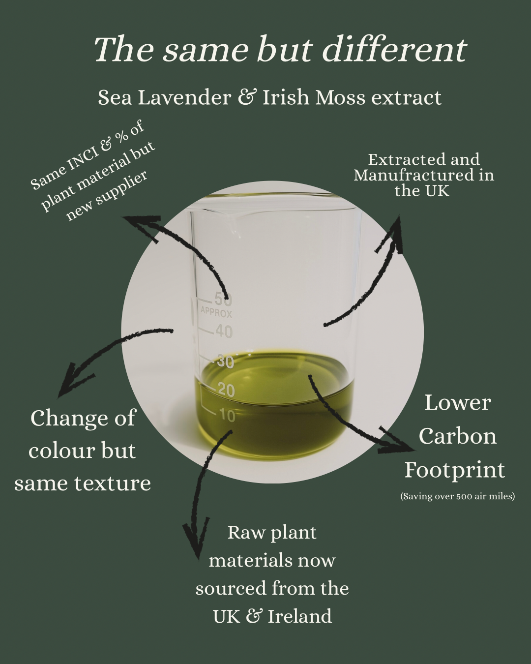 Incicellar cosmetic ingredient 
Irish moss and sea lavender extract oil soluble 